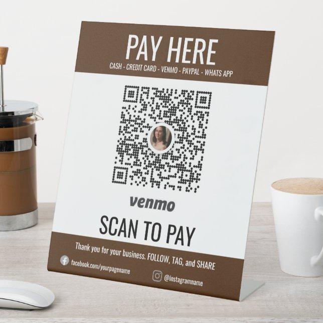Benutzerdefinierter Scan zur Bezahlung von QR-Code Sockelschild (In Situ)