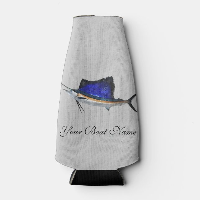 Benutzerdefinierter Schiffsname Sailfish Flaschenkühler (Vorderseite)