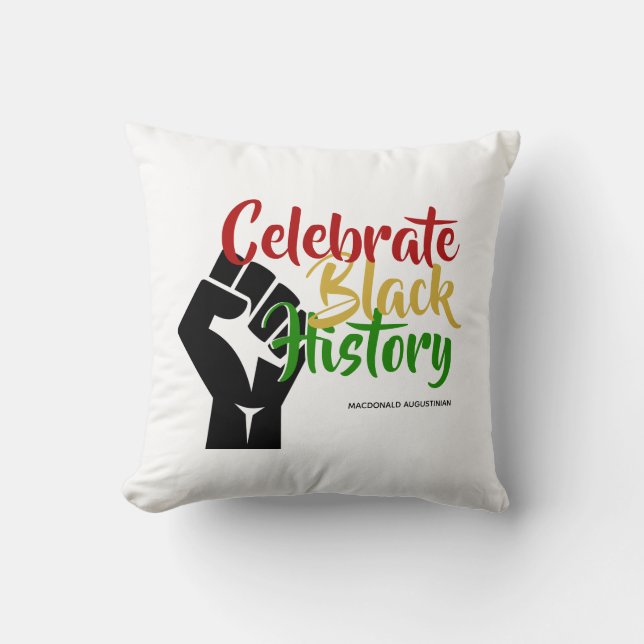 Benutzerdefinierter Schlüssel | CELEBRATE BLACK GE Kissen (Vorderseite)
