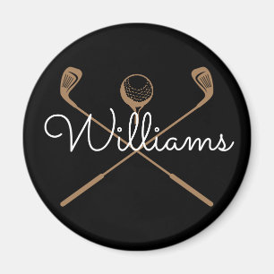 Benutzerdefinierter Schriftname Golfschläger Magnet