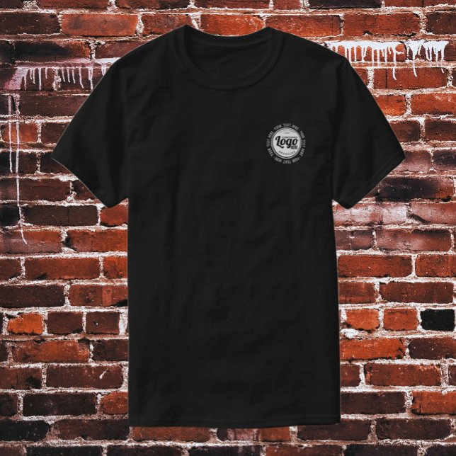 Benutzerdefinierter schwarzer Firmenlogo Mitarbeit T-Shirt (custom logo shirt)