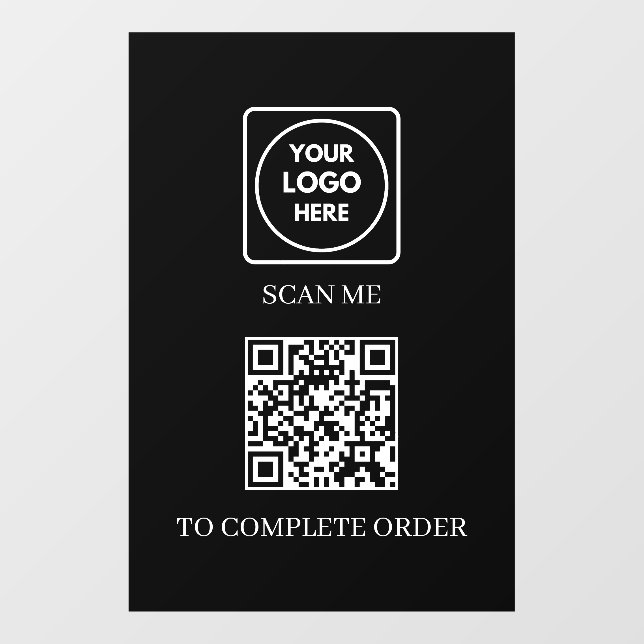 Benutzerdefinierter schwarzer QR-Code | Bestellanz Fensteraufkleber (Blatt)