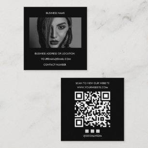 Benutzerdefinierter schwarzer QR-Code für Website Quadratische Visitenkarte