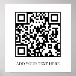 Benutzerdefinierter schwarzer QR-Code | Minimalist Poster