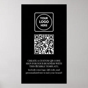 Benutzerdefinierter schwarzer QR-Code   Profession Poster
