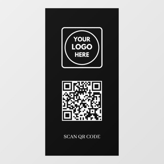 Benutzerdefinierter schwarzer QR-Code | Zugangskon Fensteraufkleber (Blatt)