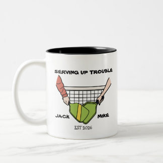 Benutzerdefinierter Serving Up Trouble Pickleball Zweifarbige Tasse