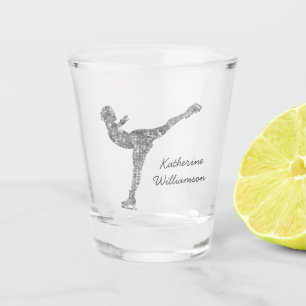 Benutzerdefinierter Skaten-Ice-Skaten-Silberschimm Schnapsglas