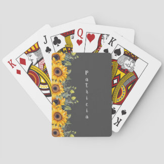 Benutzerdefinierter Skriptname Trendy Sunflowers G Spielkarten