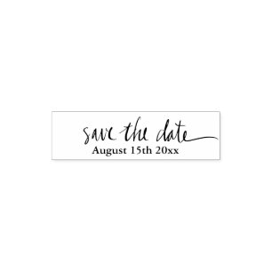 Benutzerdefinierter Skripttext SAVE THE DATE selbs Permastempel