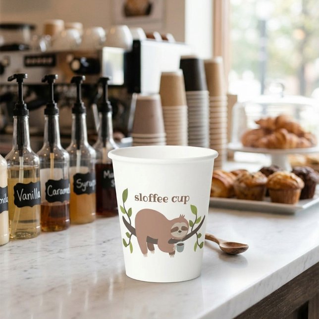 Benutzerdefinierter Sloffee Faultier-Papierbecher Pappbecher (Von Creator hochgeladen)