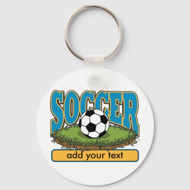 Benutzerdefinierter Soccer Hinzufügen von Text Schlüsselanhänger (Vorderseite)