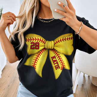 Benutzerdefinierter Softball-Mom-Bogen mit Namen u T-Shirt