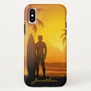 Benutzerdefinierter Sonnenuntergang Strand Surfen Case-Mate iPhone Hülle
