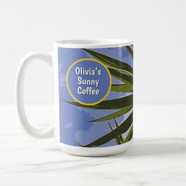 Benutzerdefinierter Sonniger Kaffee Tropical Yucca Kaffeetasse (Links)