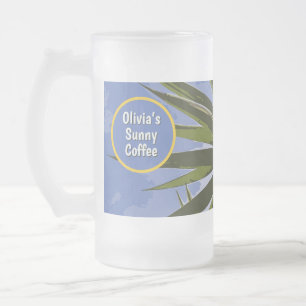 Benutzerdefinierter Sonniger Kaffee Tropical Yucca Mattglas Bierglas