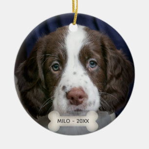 Benutzerdefinierter Spaniel-Welpen-Hund-Foto Keramik Ornament