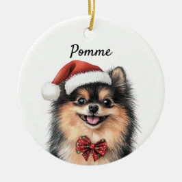 Benutzerdefinierter Spitz Hund Keramik Ornament