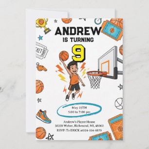 Benutzerdefinierter Sport Basketball Geburtstag Einladung