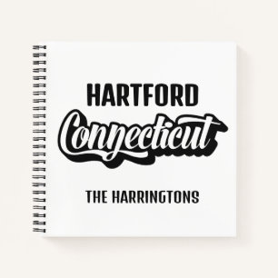 Benutzerdefinierter Standort & Name Connecticut Notizbuch