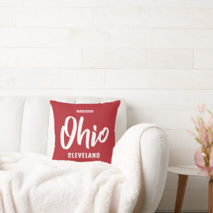 Benutzerdefinierter Standort, Name & Farbe Ohio Kissen
