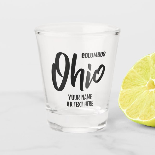 Benutzerdefinierter Standort & Text Ohio Schnapsglas (Vorderseite)