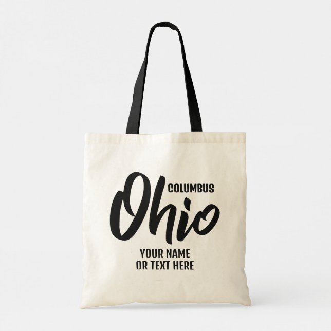 Benutzerdefinierter Standort & Text Ohio Tragetasche (Rückseite)