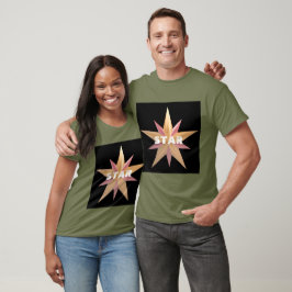 Benutzerdefinierter Star-Text-Ermüdung Grüner T -  T-Shirt