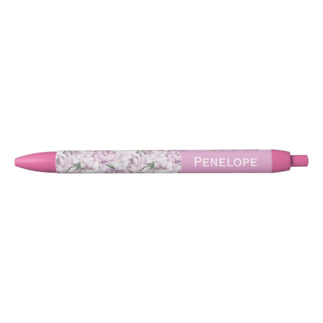 Benutzerdefinierter Stift mit rosa Pfingstrosen (Vorderseite)
