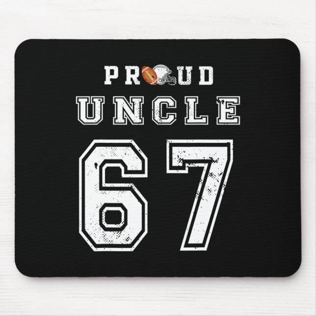 Benutzerdefinierter stolzer Fußll Onkel Nummer 67  Mousepad (Vorne)