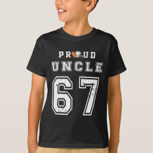 Benutzerdefinierter stolzer Fußll Onkel Nummer 67 T-Shirt