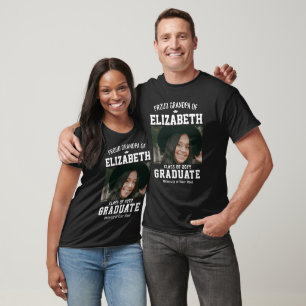 Benutzerdefinierter stolzer Opa Foto Absolvent Fam T-Shirt