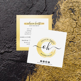Benutzerdefinierter Stylist für elegantes Gold Chi Quadratische Visitenkarte