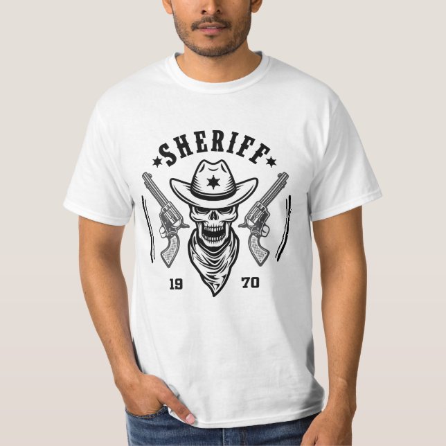 Benutzerdefinierter T - Shirt, Sheriff T - Shirt (Vorderseite)