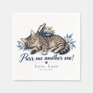 Benutzerdefinierter Tabby-Katze-Trinkshaker 'Purr Serviette