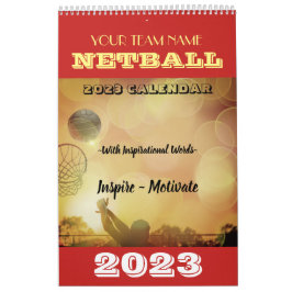 Benutzerdefinierter Teamname 2023 Netball-Kalender Kalender