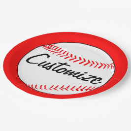 Benutzerdefinierter Teamname und Farbe der Basebal Pappteller