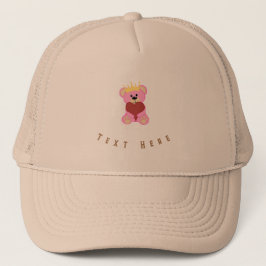 Benutzerdefinierter Teddybärentext hier Druckfarbe Truckerkappe