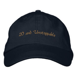 Benutzerdefinierter Text 20 und unaufhaltsamer Ehr Bestickte Baseballkappe