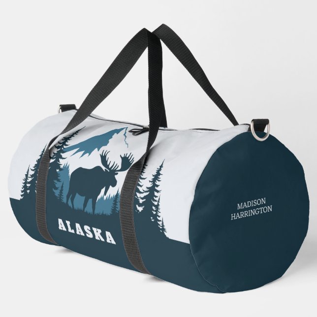 Benutzerdefinierter Text ALASKA Duffle Bag (Linke Ecke)