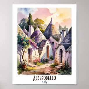 Benutzerdefinierter Text Alberobello Italien Trull Poster