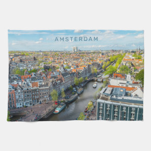 Benutzerdefinierter Text Amsterdam Geschirrtuch