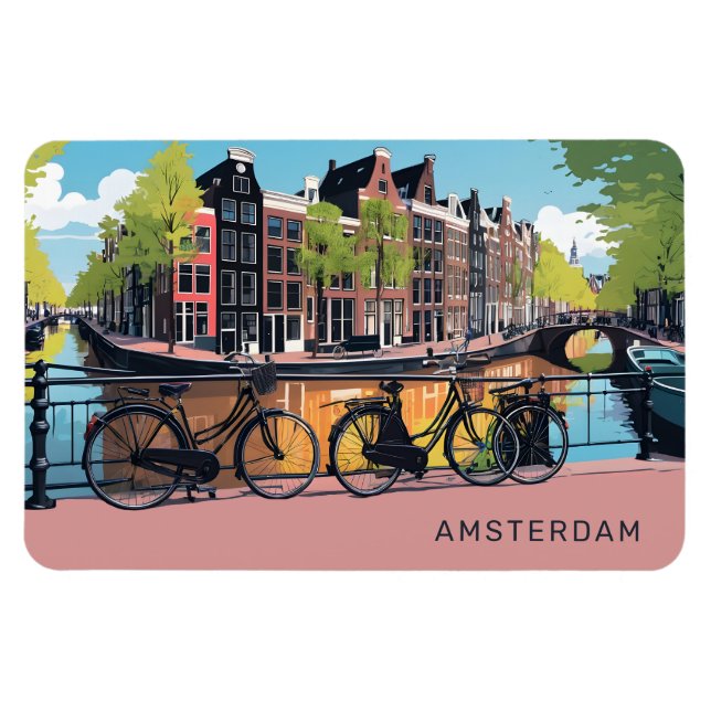Benutzerdefinierter Text Amsterdam Magnet (Horizontal)