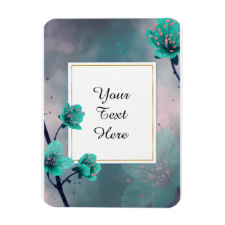 Benutzerdefinierter Text - Aquamarine Blume Person Magnet