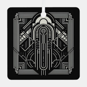 Benutzerdefinierter Text Art Deco Ornament Aus Metall