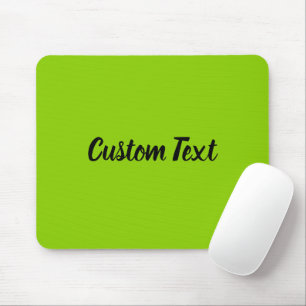 Benutzerdefinierter Text auf Limettengrün mit schw Mousepad