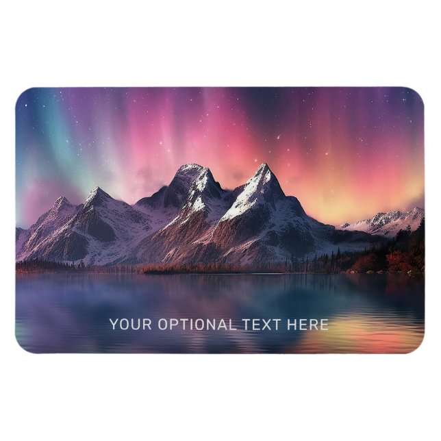 Benutzerdefinierter Text Aurora Borealis Magnet (Horizontal)