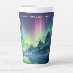 Benutzerdefinierter Text Aurora Borealis Milchtasse