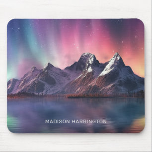 Benutzerdefinierter Text Aurora Borealis Mousepad