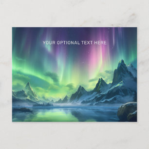 Benutzerdefinierter Text Aurora Borealis Postkarte